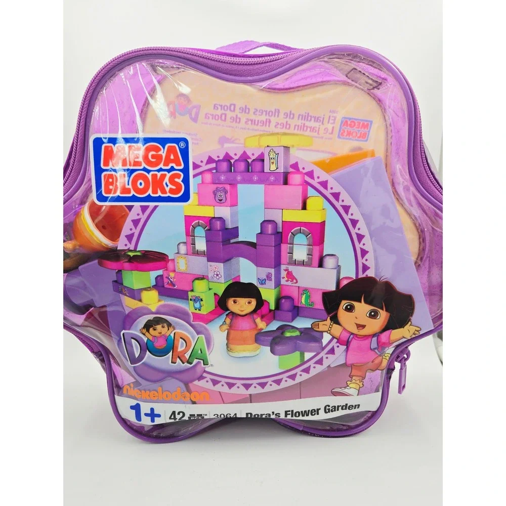 Mega Bloks 2010 Dora the Explorer Dora's Flower Garden 3064 Building Set 42 Pcs